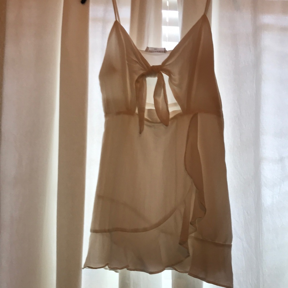 White tie front dress
